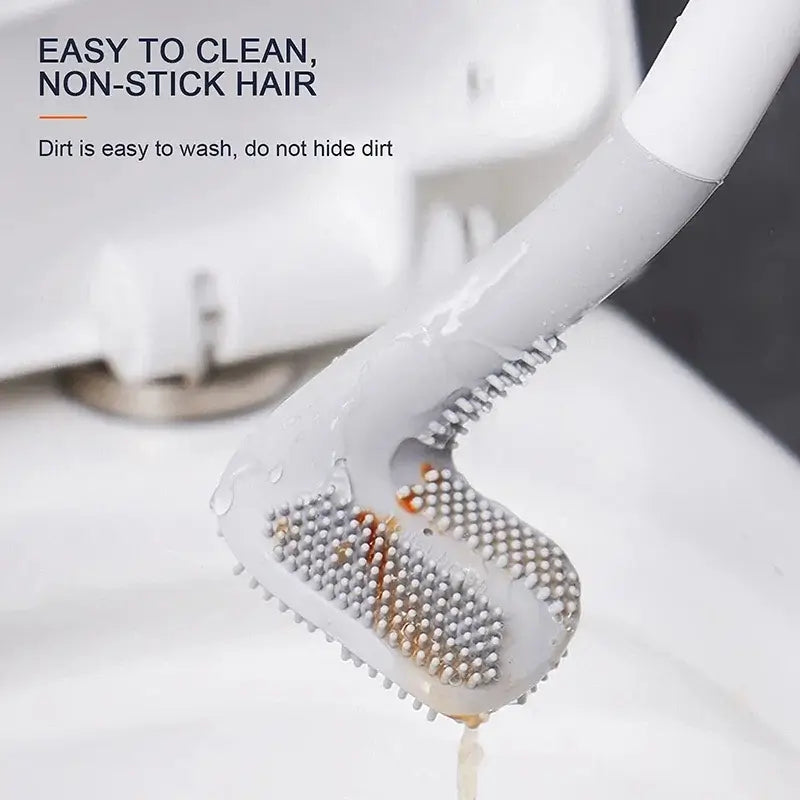 Golf Toilet Brush | Long Handle Silicone Toilet Brush, Flexible Silicone Rubber Toilet Brush Cleaning Golf Style