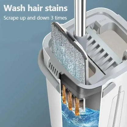 Squeeze Mop With Bucket | Mop Floor | Hardwood & Wood Floor Rotary Scrubbing Mop For Easy Household Cleaning ( Random Color )