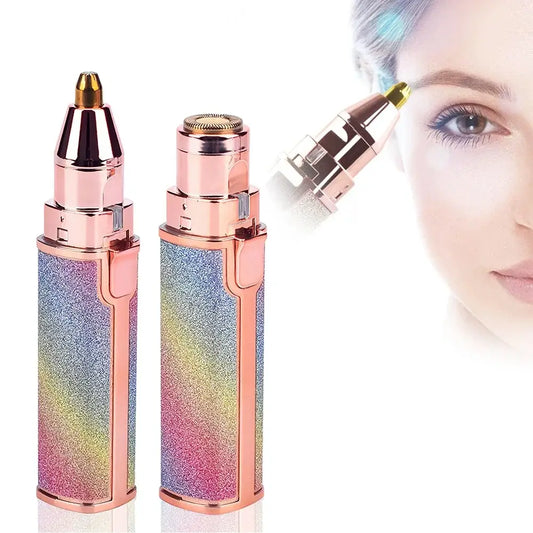 2 In 1 Eyebrow Trimmer | 2 In 1 Chargeable Hair Remover with USB Charging Cable & Cleaning Brush